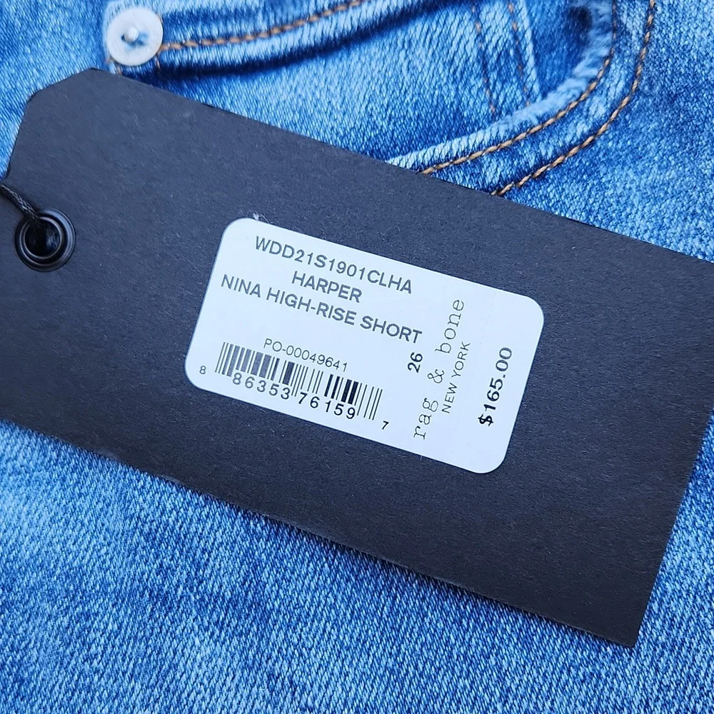 Nwt rag & bone Nina High Rise Denim Shorts - Picture 14 of 16